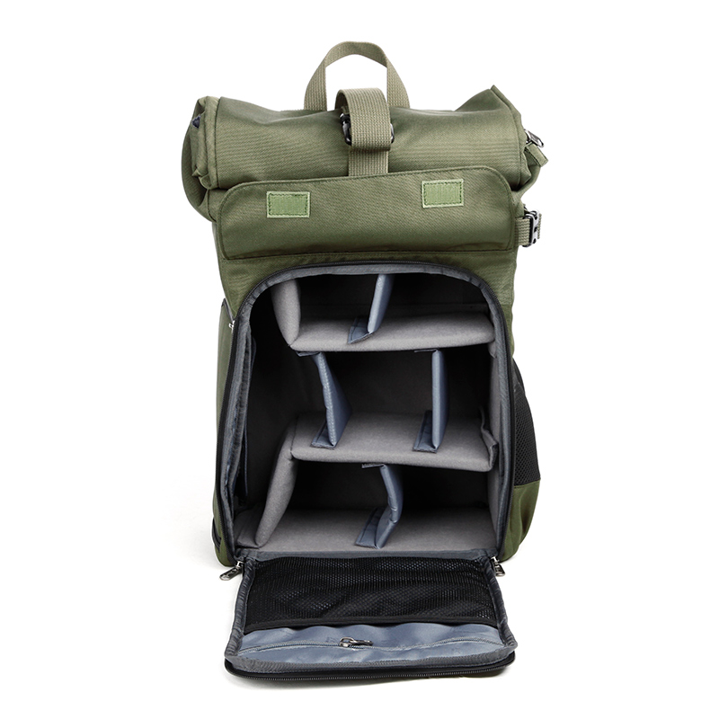 上下分仓式侧开快取机户外双肩摄影包S-3739