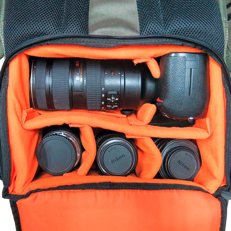 户外防盗上下分仓式双肩摄影背包CP-07