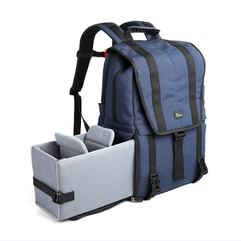 上下分仓式侧开快取双肩摄影包S-3742