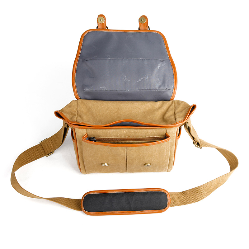 复古帆布单肩摄影包D-1021