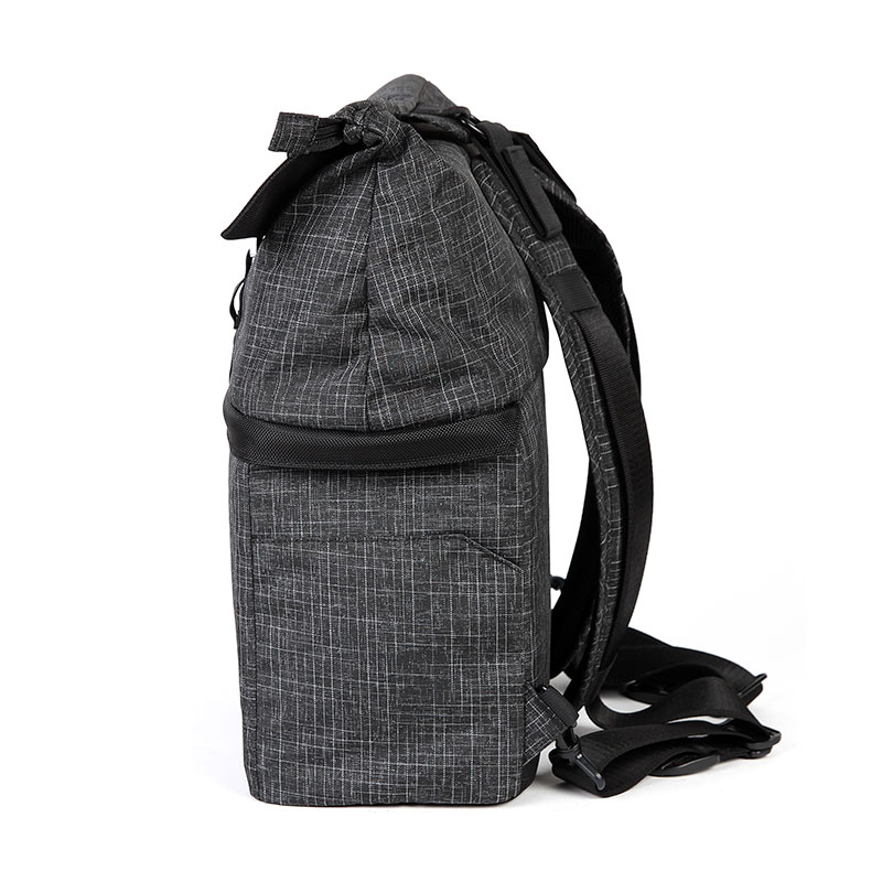 休闲时尚格仔卷盖双肩摄影背包 T6100