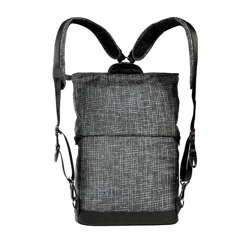 休闲时尚格仔卷盖双肩摄影背包 T6100