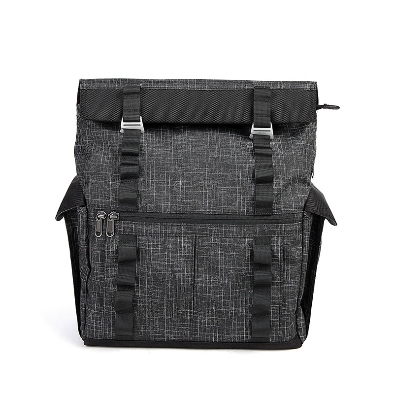 休闲格仔卷盖单肩摄影包 T6200